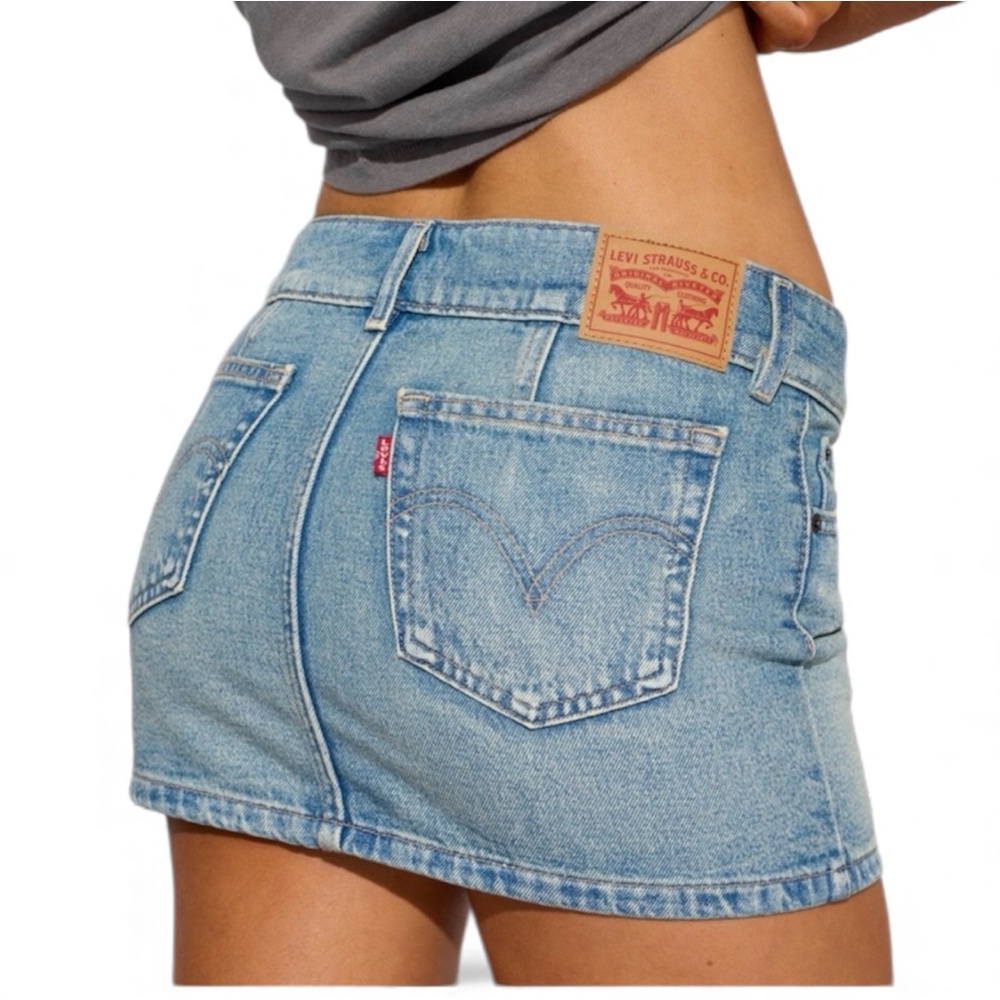 Levi’s Low Rise Blue Denim Mini Skirt Y2K Juniors 5
